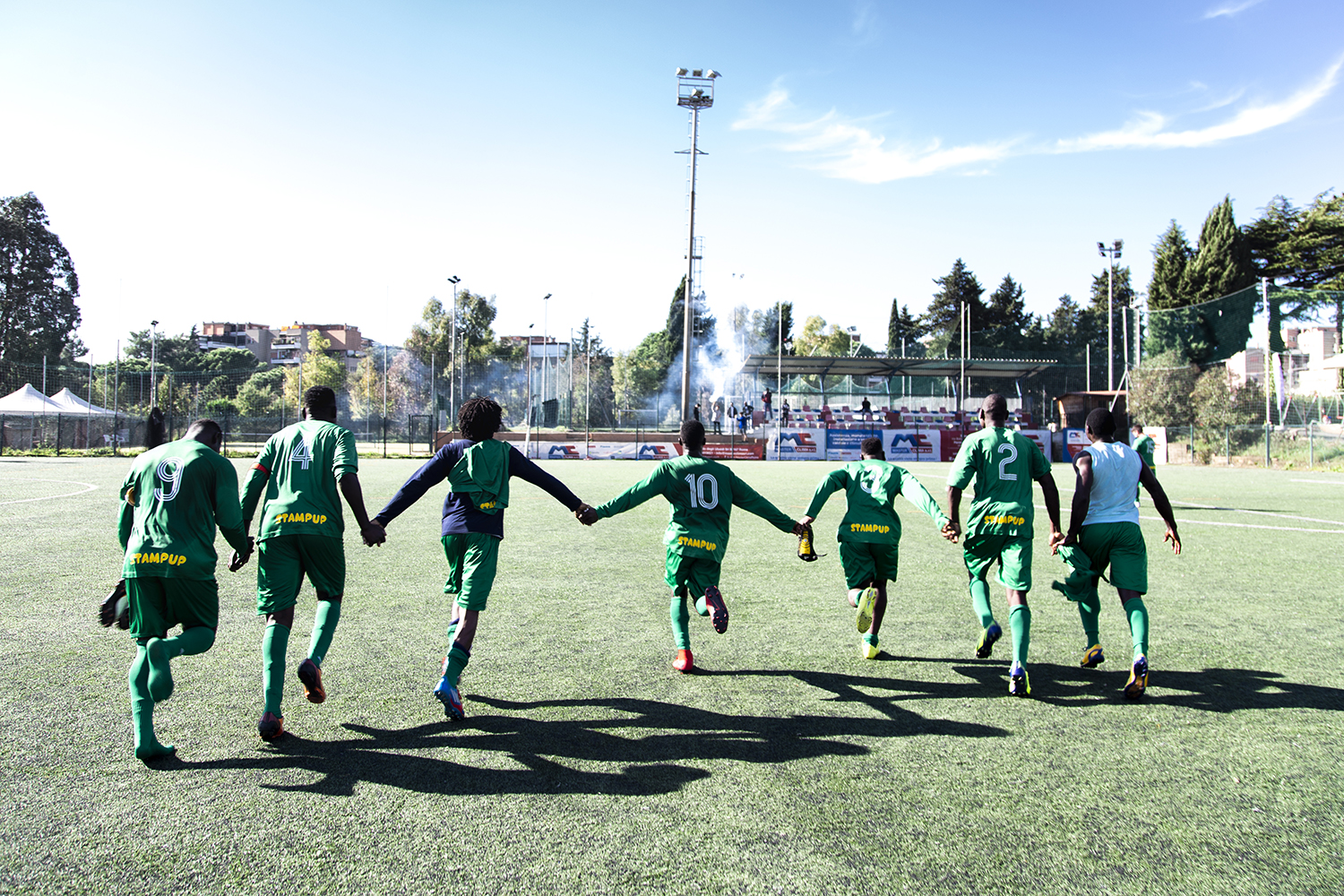 Sports team showing team spirit and community